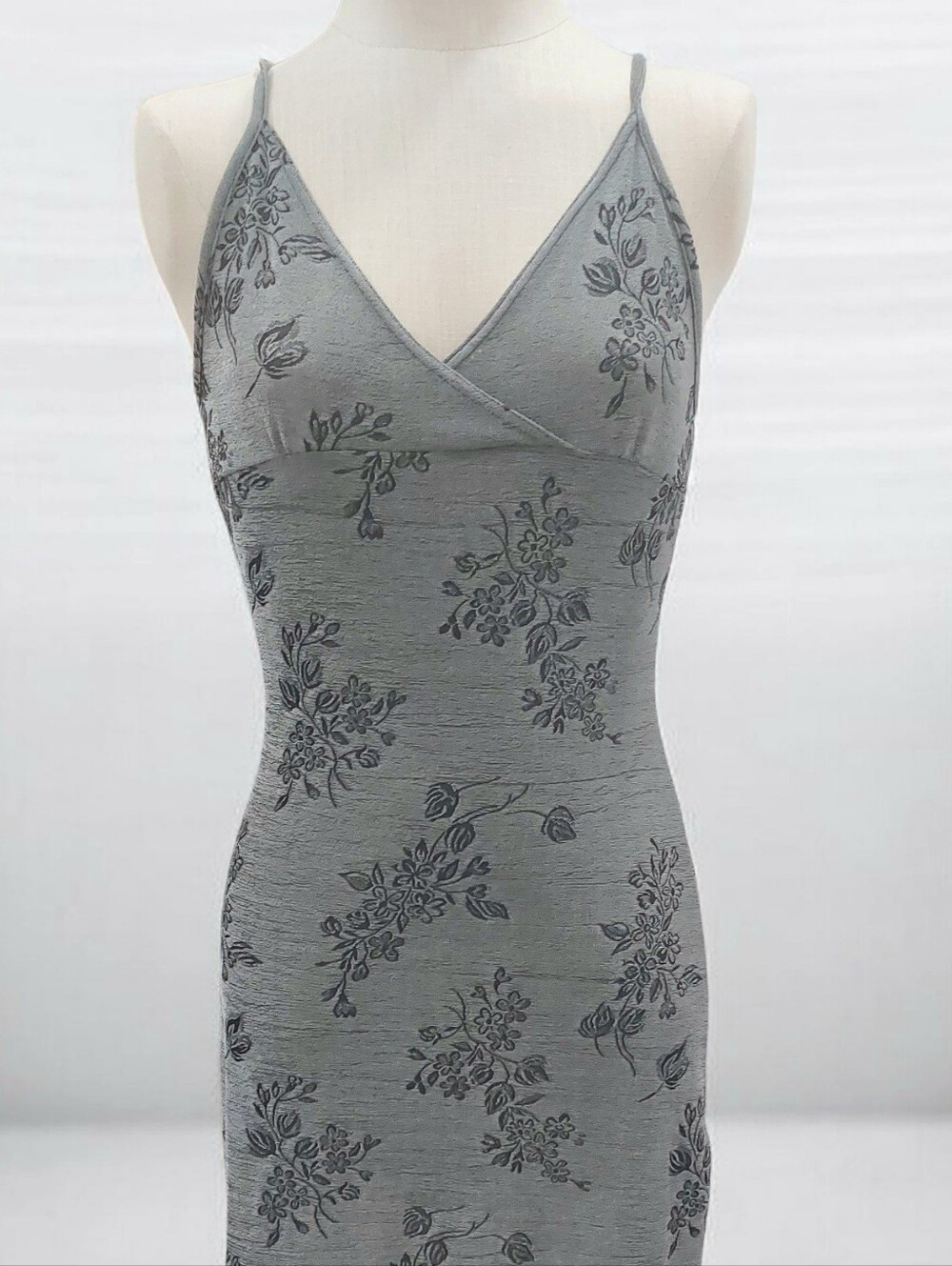Floral Gray Cocktail Dress